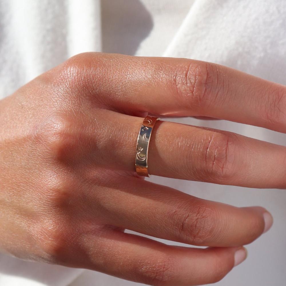 14k gold fill Starry Night Ring worn by a model