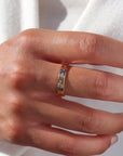 14k gold fill Starry Night Ring worn by a model