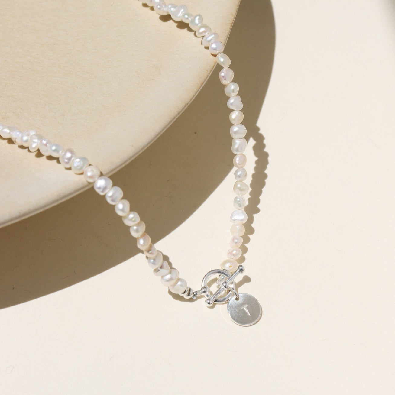 Lotus Pearl Toggle Necklace