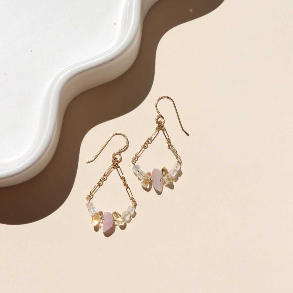 ◆STONEHENgE◆ 14K Dancing Stone Stella Earrings Stonehenge] Lucky U Stella Dancing Stone Silver Necklace