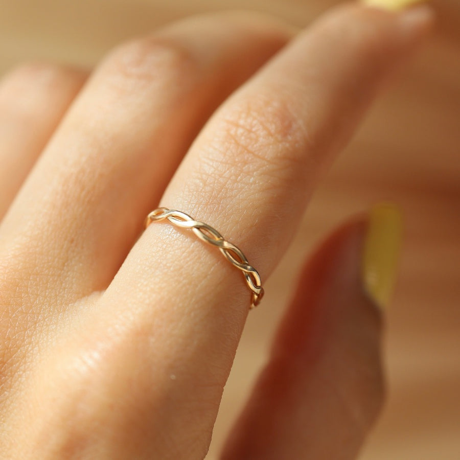 Braided Band - Token Jewelry - handmade 14k gold filled ring - stacking ring - non tarnish - waterproof ring