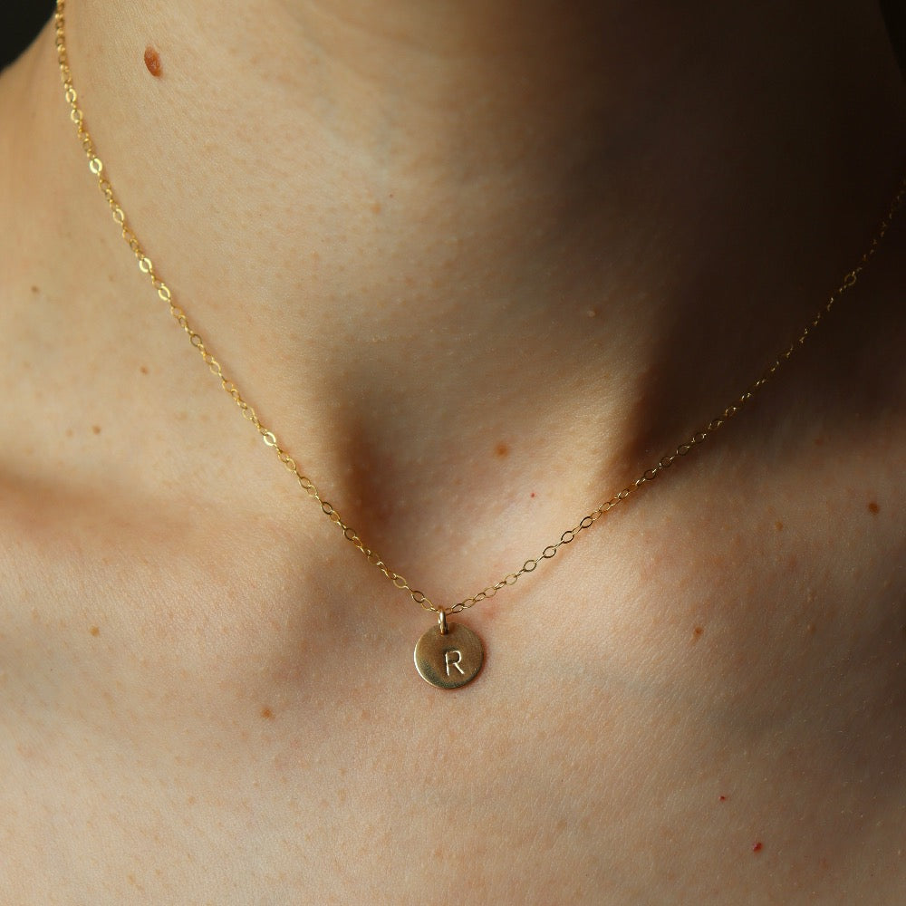 Gold Initial Disc Necklace - Gold - 2 Initial Charms - Personalized Necklace - Hand Stamped - Initial Disc - Mother's Necklace - Valentines Day