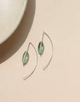 Laguna Threader Earrings with blue-green fluorite gemstones in sterling silver