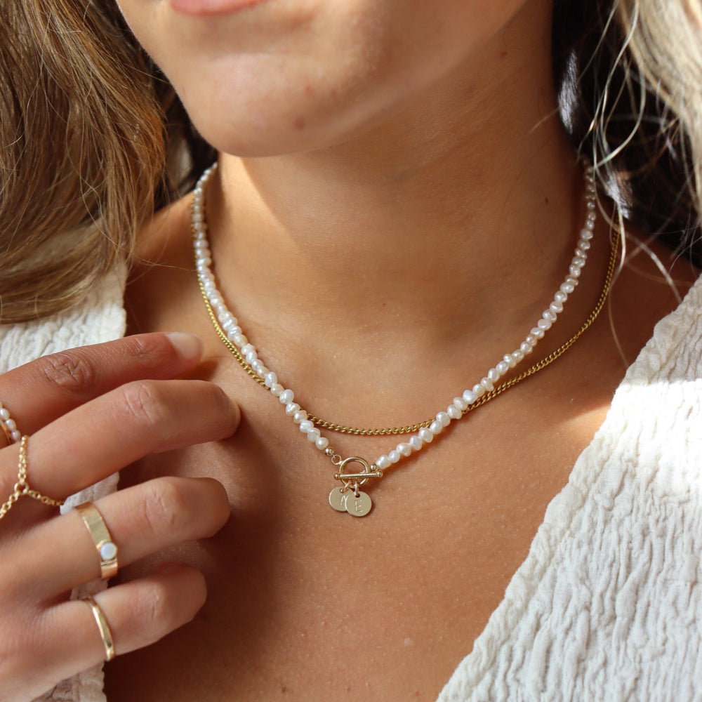 Lotus Pearl Toggle Necklace