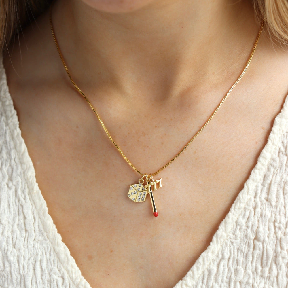 Lucky Girl Charm Necklace – Token Jewelry - Main Image