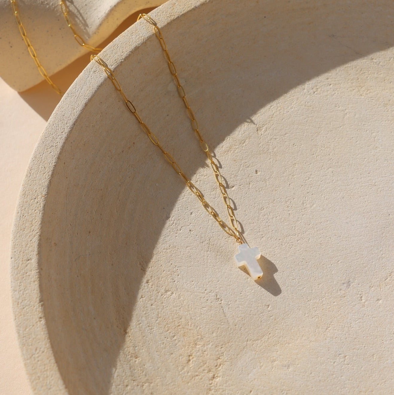 Mother of Pearl Cross Necklace – Token Jewelry