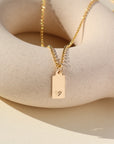 14k gold fill Mini Tag Necklace with Heart