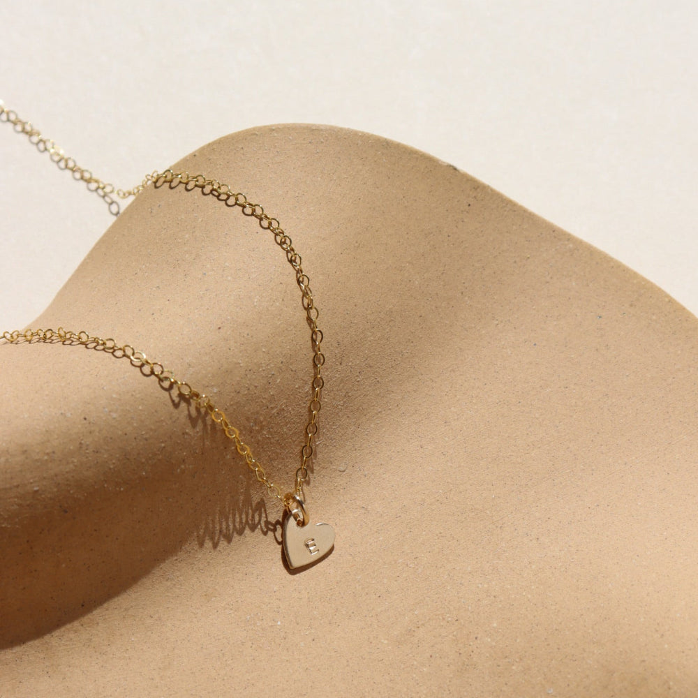 Mini Heart Initial Charm