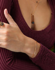 Nova Chain Bracelet in 14k gold fill or sterling silver, featuring a sleek box chain that reflects light with every movement