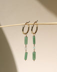 Opal Aventurine Hoop Charms