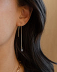 Herkimer Trine Threaders - Token Jewelry - everyday effortless jewelry - minimalist style - minimal modern jewelry - delicate gold jewelry - valentines day gifts for her - jewelry designs - jewelry store near me - everyday effortless jewelry