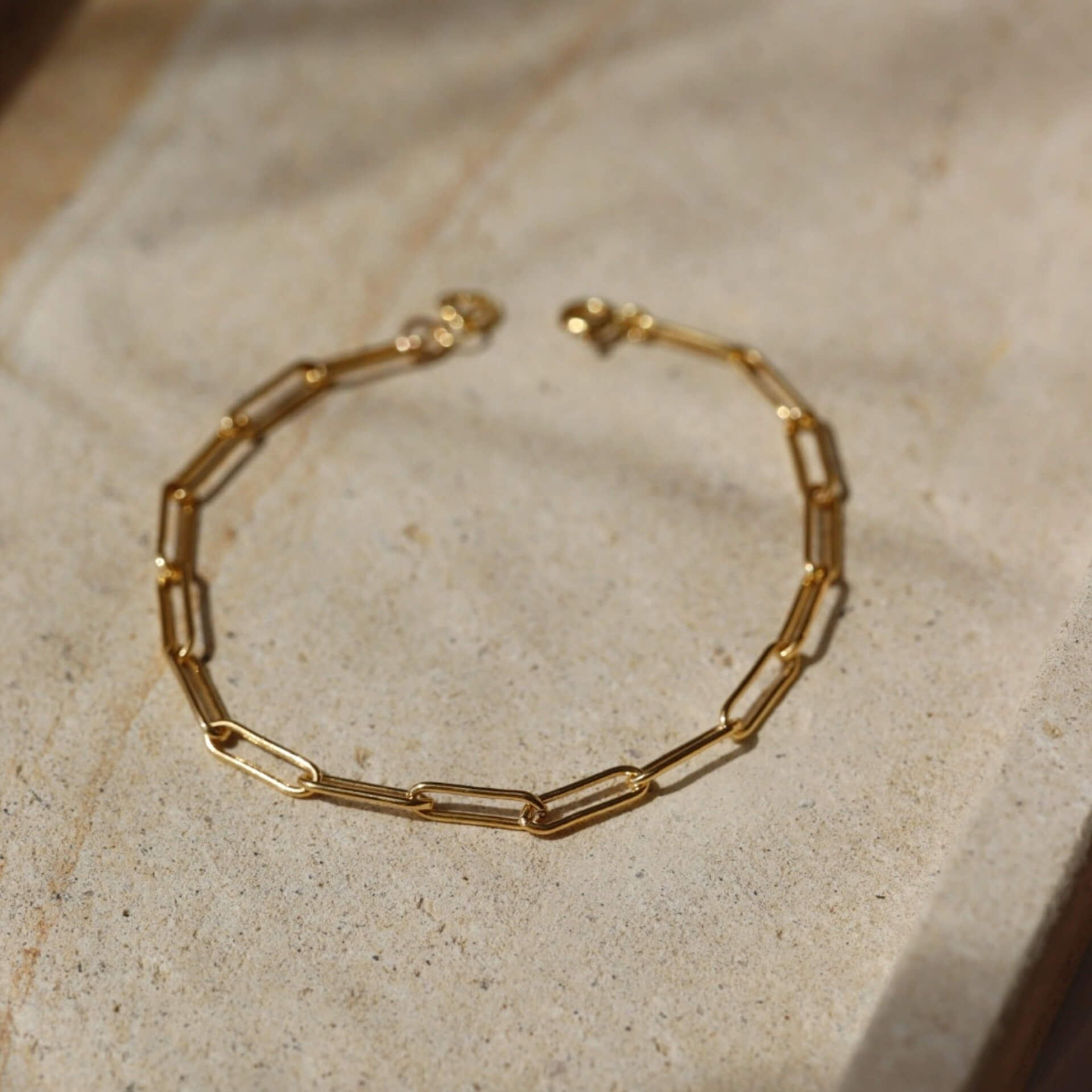 Engraved Initial Paperclip Charm Bracelet - 14K Goldfill