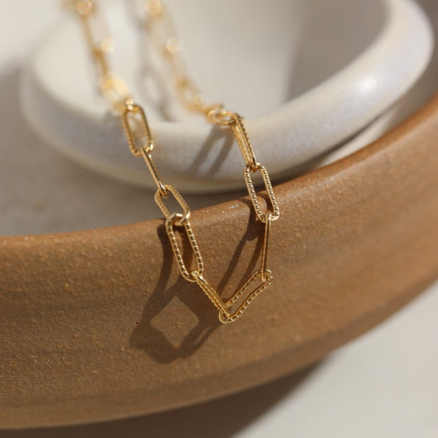 piper bracelet - gold chain bracelet - token jewelry - handmade jewelry - Eau Claire Wisconsin