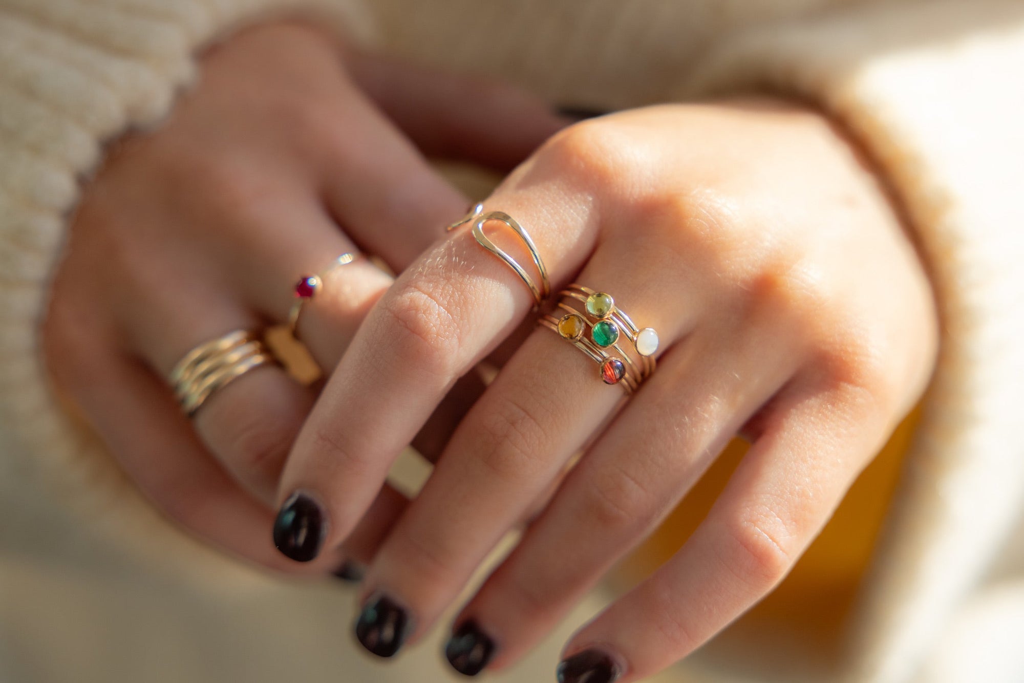Token Jewelry - 14k gold fill gemstone rings 