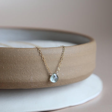 aquamarine gemstone necklace, march birthstone, women's jewelry, delicate chain necklace, birthday gift, birthstone, aquamarine
