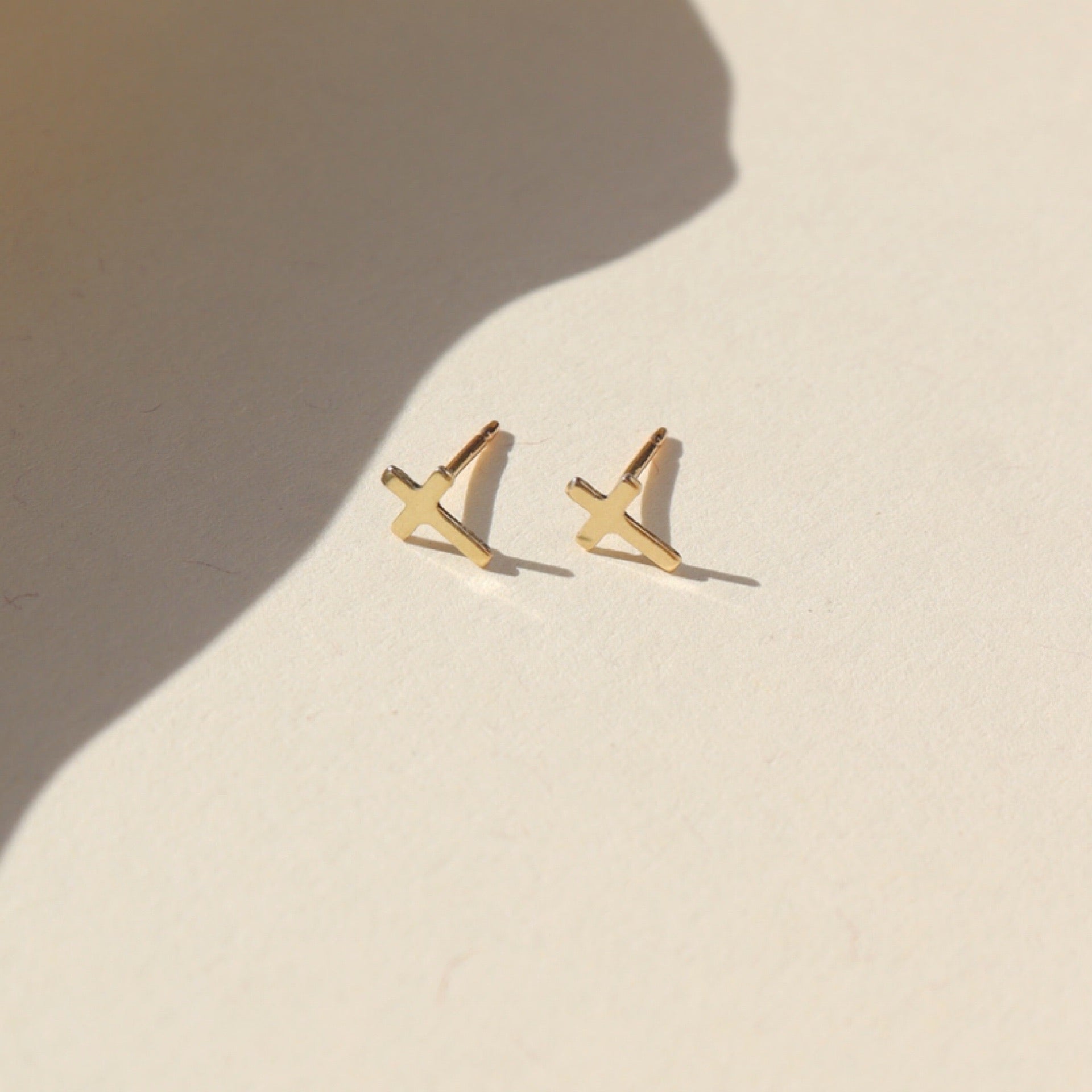 14k gold fill Cross Studs