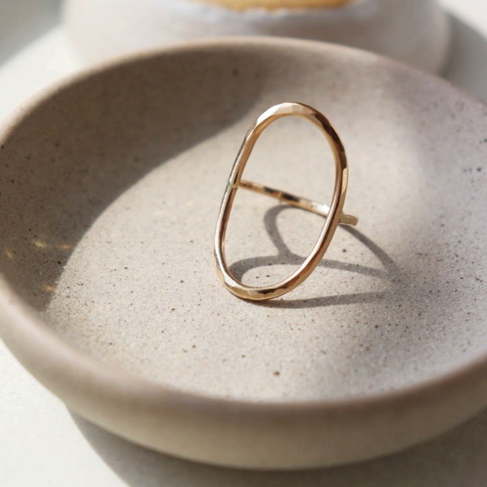 Olivia Ring - Token Jewelry - Oblong oval shape ring - 14k gold fill or sterling silver - locally handmade in our Eau Claire, WI studio