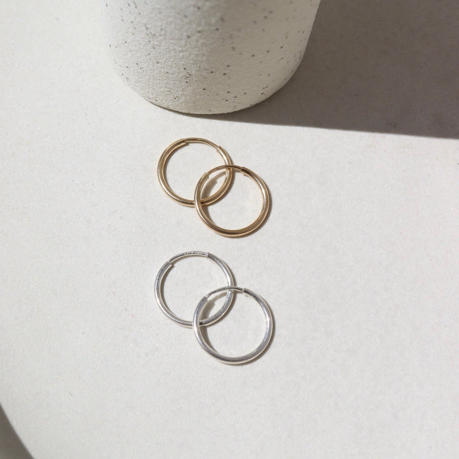 14k gold fill and sterling silver Goldie Hoops