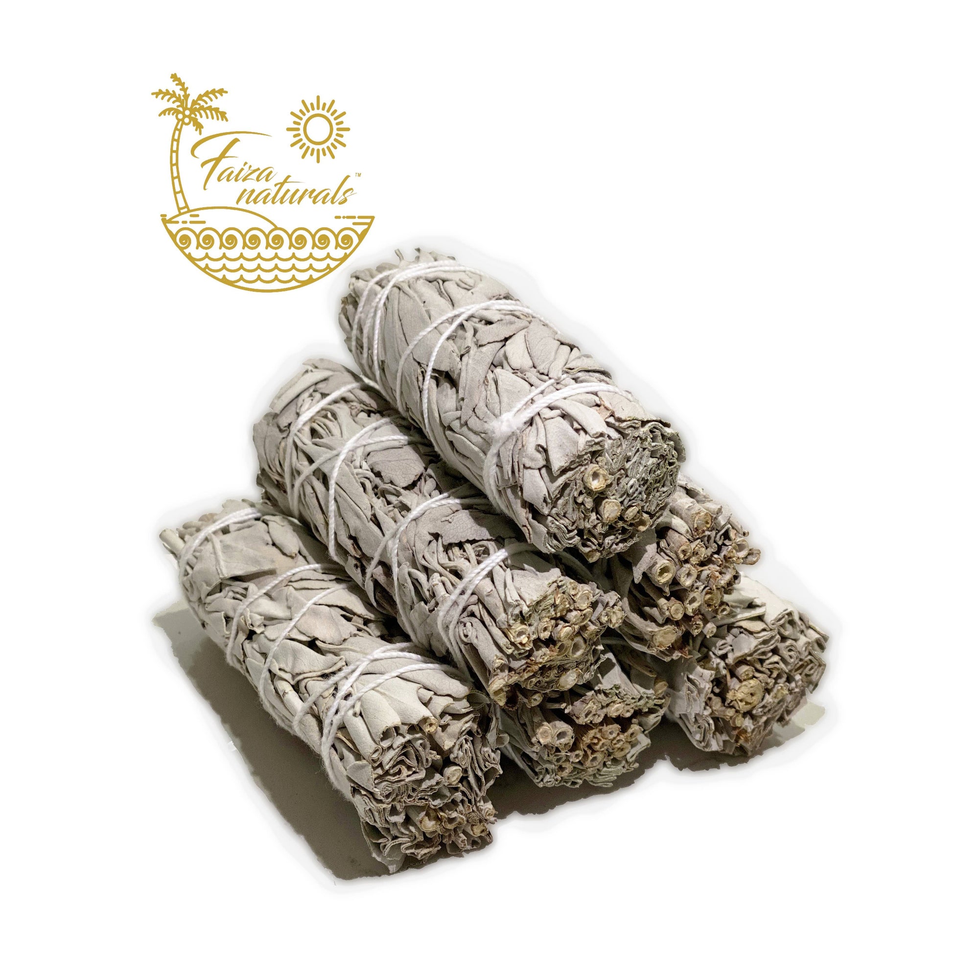 Faiza Naturals - White Sage Bundles 4 inch- California White Sage from Farm