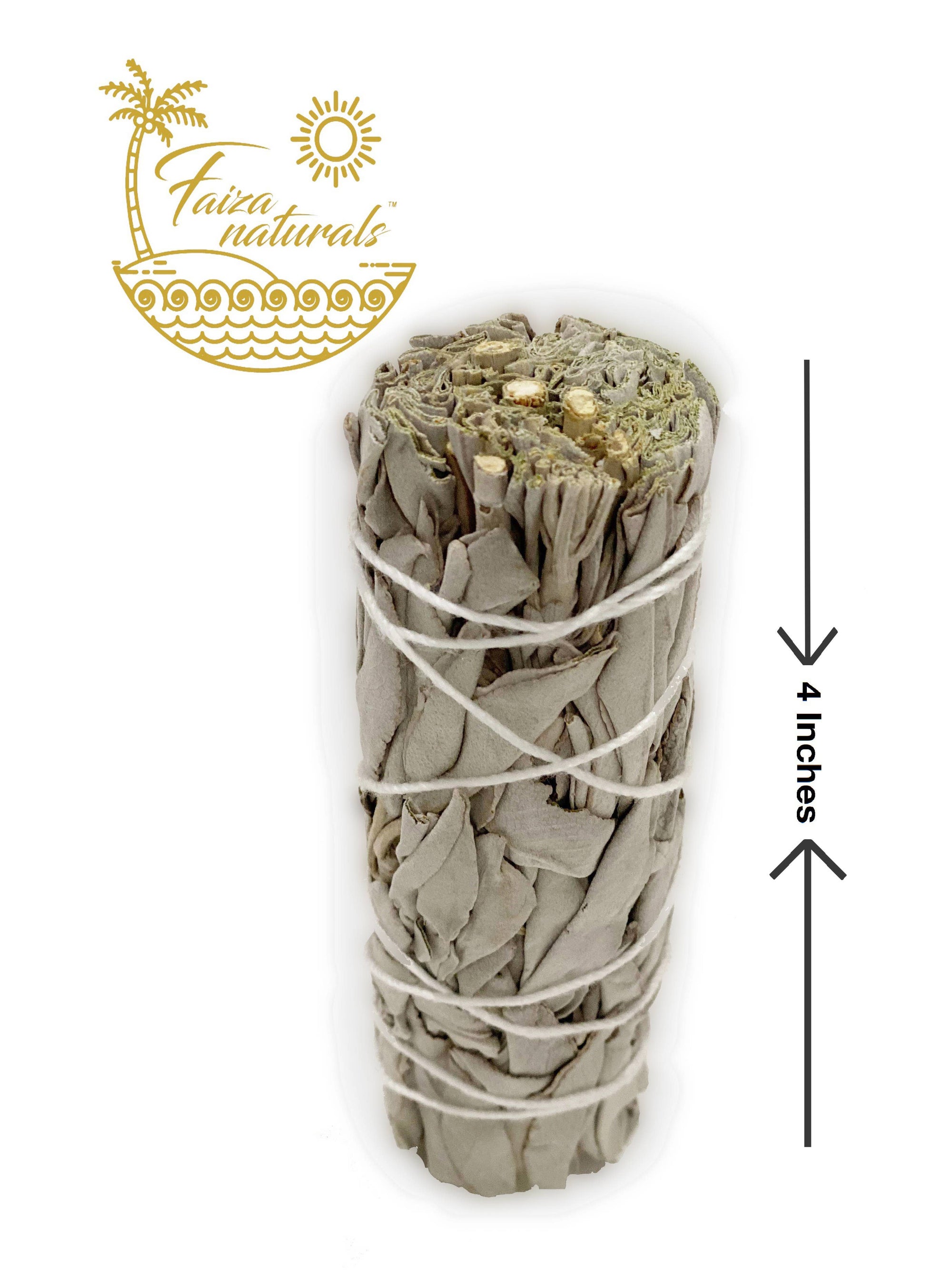 Faiza Naturals - White Sage Bundles 4 inch- California White Sage from Farm