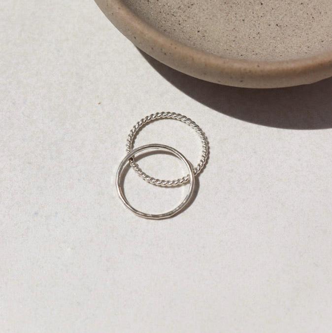 925 Sterling silver Spiral ring paired with the stacking ring