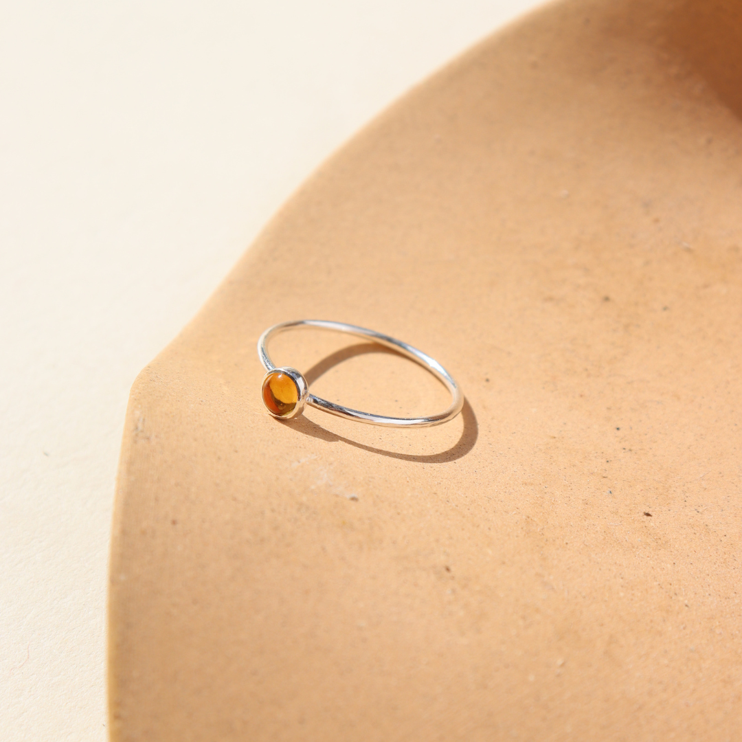 925 sterling silver 4mm citrine ing