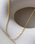 14 Gold Filled delicate rope chain displayed on a white background