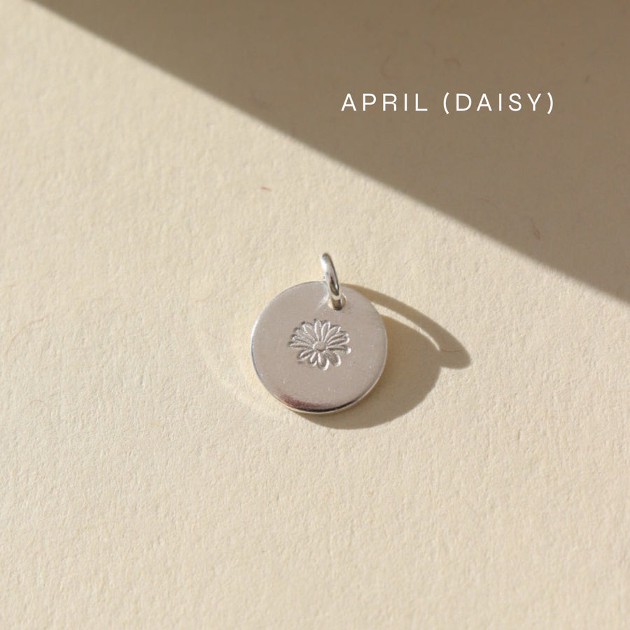 April Birth flower charm in 925 sterling silver
