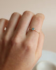 aquamarine ring, gemstone ring, gold gemstone ring, march birthstone ring, small gemstone, women's fashion, accessory, jewelry, handmade, Wisconsin  