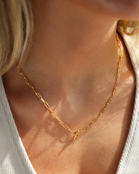 EL jewelry ネックレス Arden Toggle Necklace I Paperclip Chain Necklace with Toggle Clasp