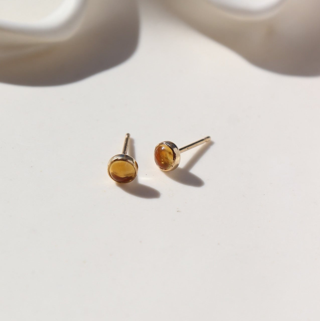 citrine studs, gemstone studs, stud earrings, birthstone earrings, gemstone, yellow golden colored gemstone, earrings, handmade, token jewelry, Eau Claire Wisconsin