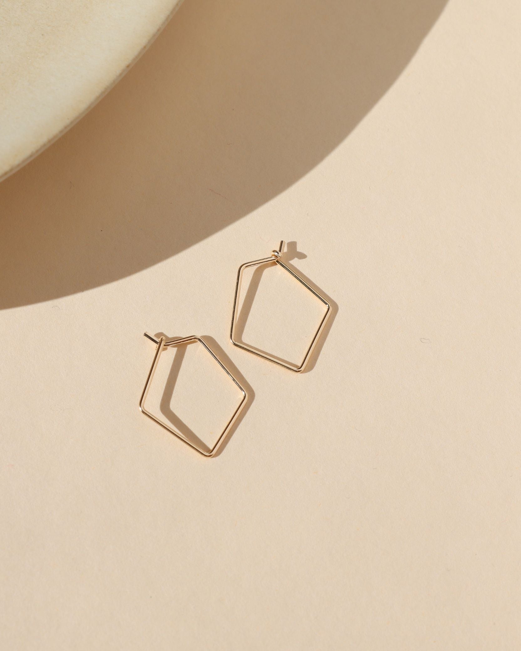 14k gold fill diamond shaped earrings