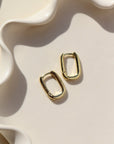 Diana Huggies - Token Jewelry. Chunky rectangular hoops