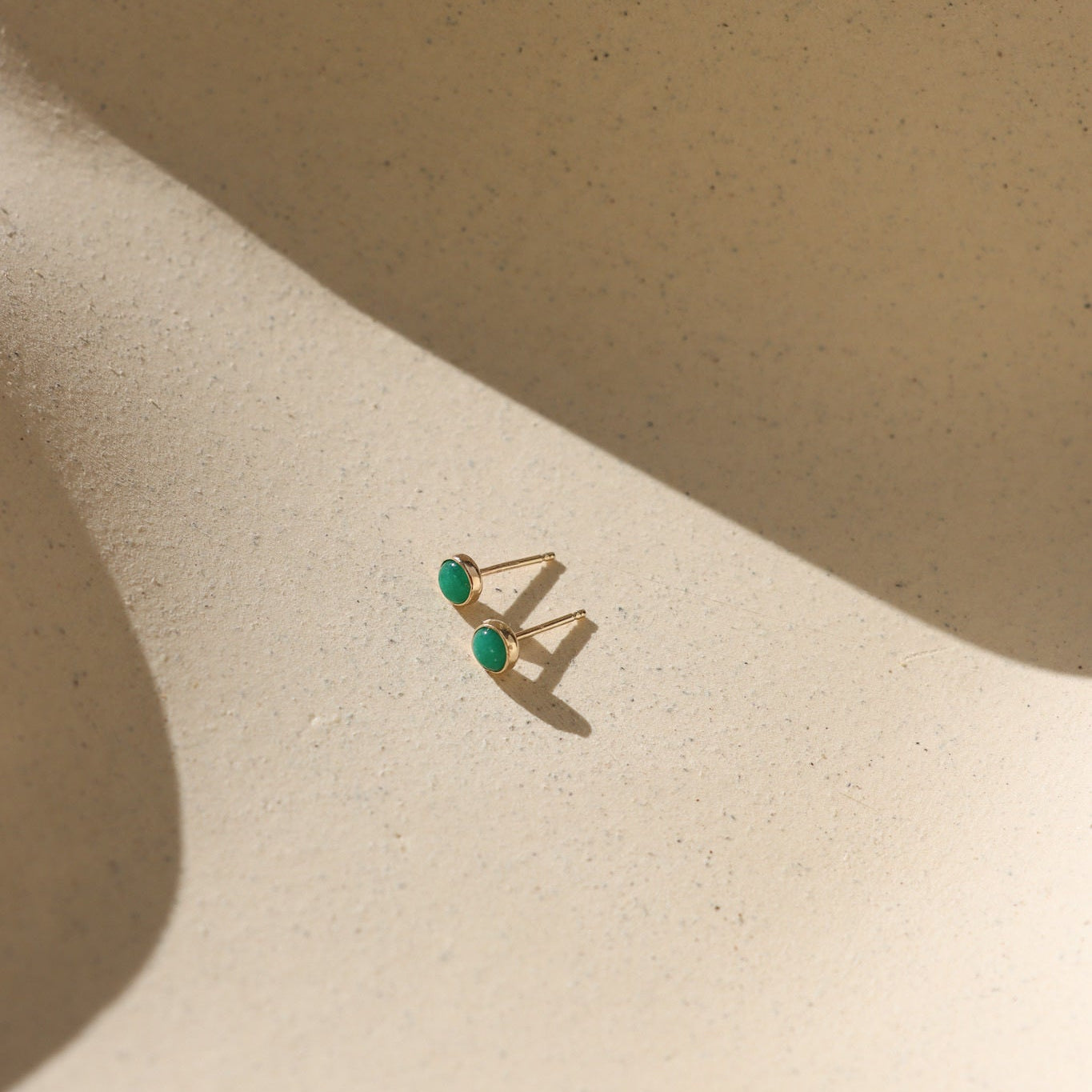 14k gold fill stud earrings with 4mm emerald stones