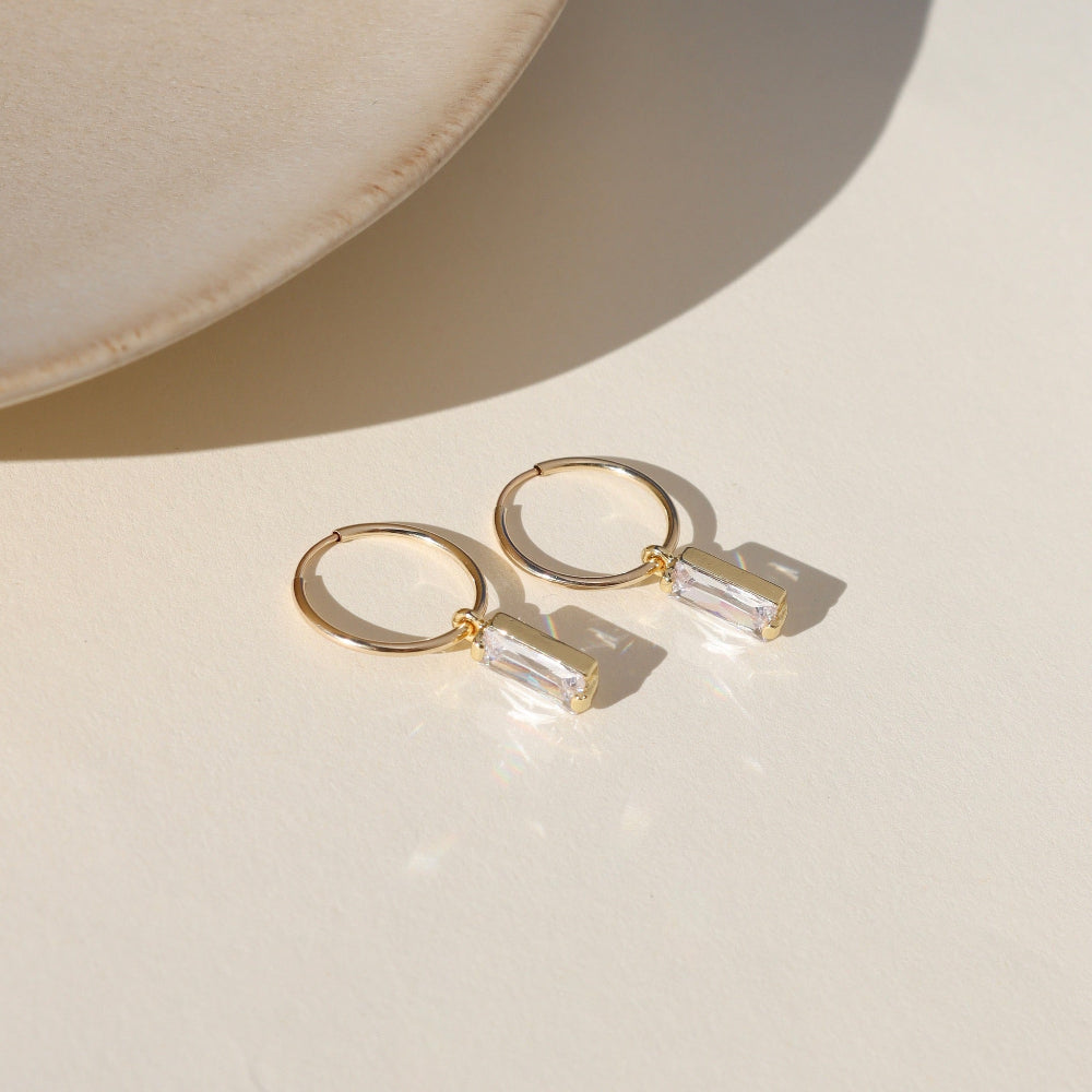 Euphoria Hoops — 14K gold fill earrings that shimmer with soft light, lightweight, modern, and perfect for layering or everyday wear