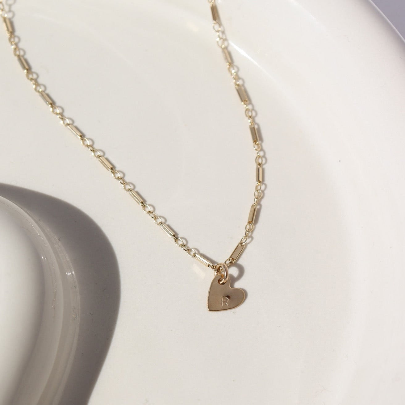 Children&#39;s Lennon Heart Necklace with Bar + Link Chain