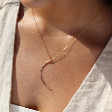 Crescent Moon Necklace - Token Jewelry - Eau Claire Jewelry Store - Local Jewelry - Jewelry Gift - Women's Fashion - Handmade jewelry - Sterling Silver Jewelry - Gold filled jewelry - Jewelry store near me