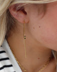 Model Wearing 14k gold fill Monochromatic Threaders