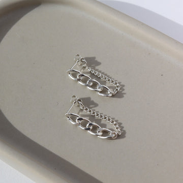 925 sterling silver chain earrings | handmade by Token Jewelry in Eau Claire, Wisconsin