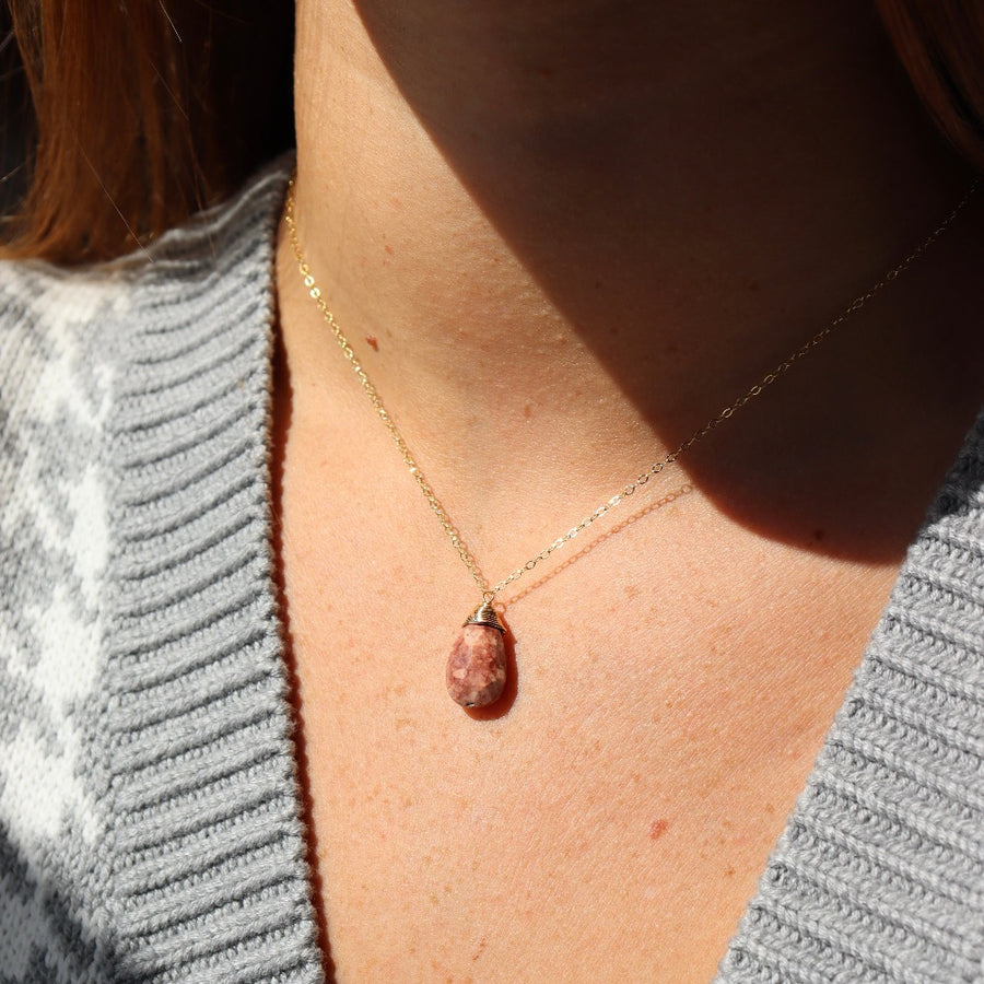 Pink Jasper Necklace - Token Jewelry