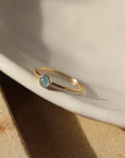 aquamarine ring, gemstone ring, gold gemstone ring, march birthstone ring, small gemstone, women's fashion, accessory, jewelry, handmade, Wisconsin  Edit alt text