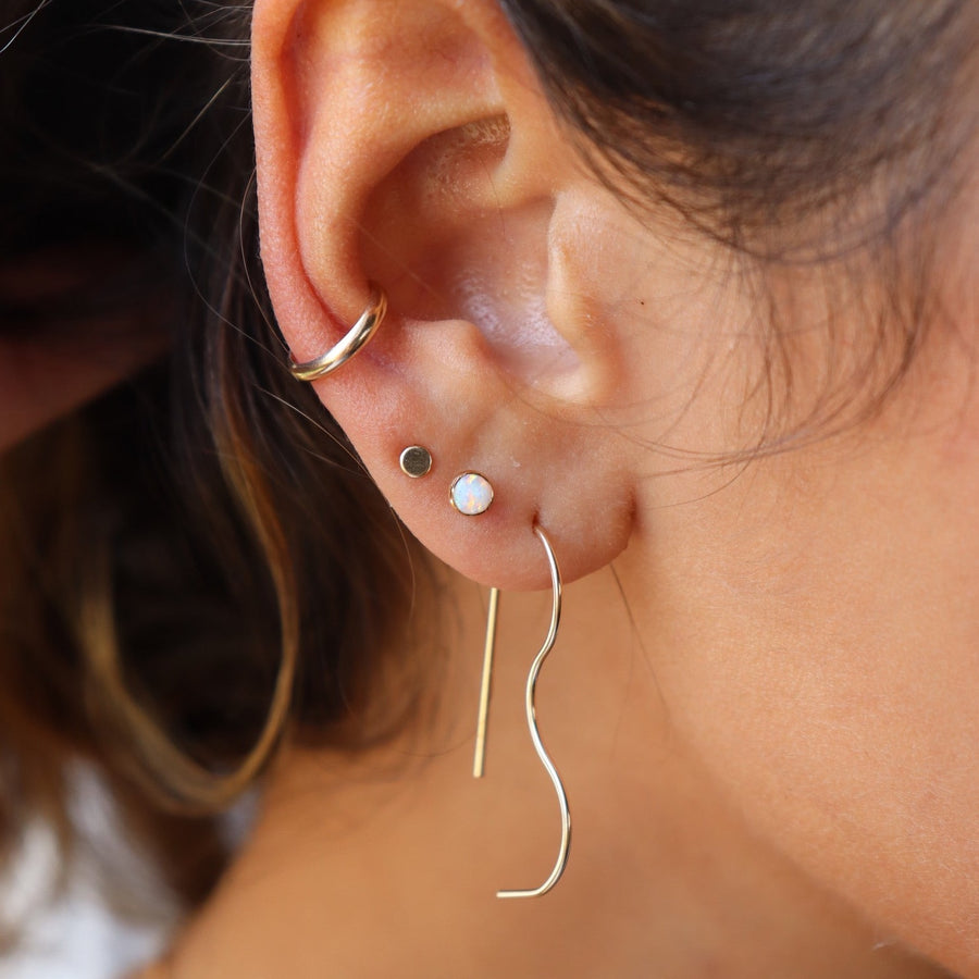 14k gold fill Opal studs paired with other earrings