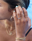 Model wearing 14k gold fill Cigar band