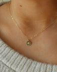 Birth Flower Necklace with Round Charm