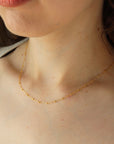 gold beaded delicate chain made by Token Jewelry in Eau Claire, Wisconsin