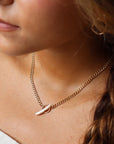 Model wearing 14k gold fill Necklace