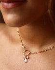 Model wearing 14k gold fill Allure Necklace
