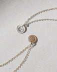 Meet the Starry Night Moon face coin pendent charm necklace. she is beautiful coming on the standard chain with a small disc measuring at 3/8" with a small moon face pictured on it. making it extremely classic and timeless.