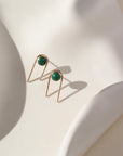 Arc Studs with Malachite