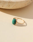 Malachite ring inn 14k gold fill 